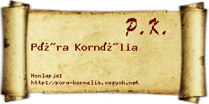 Póra Kornélia névjegykártya