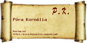 Póra Kornélia névjegykártya